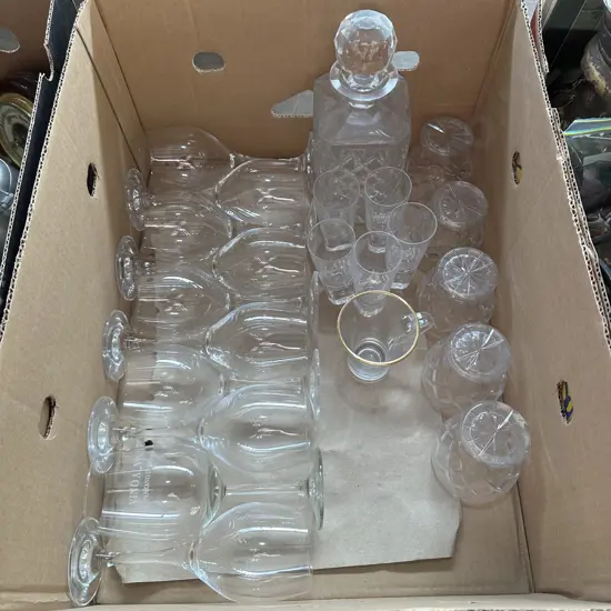 crystal ware and wine glasses