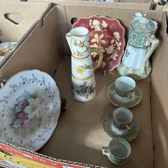 Royal Worcester jug vase (mint), early Norataki coffee pot etc