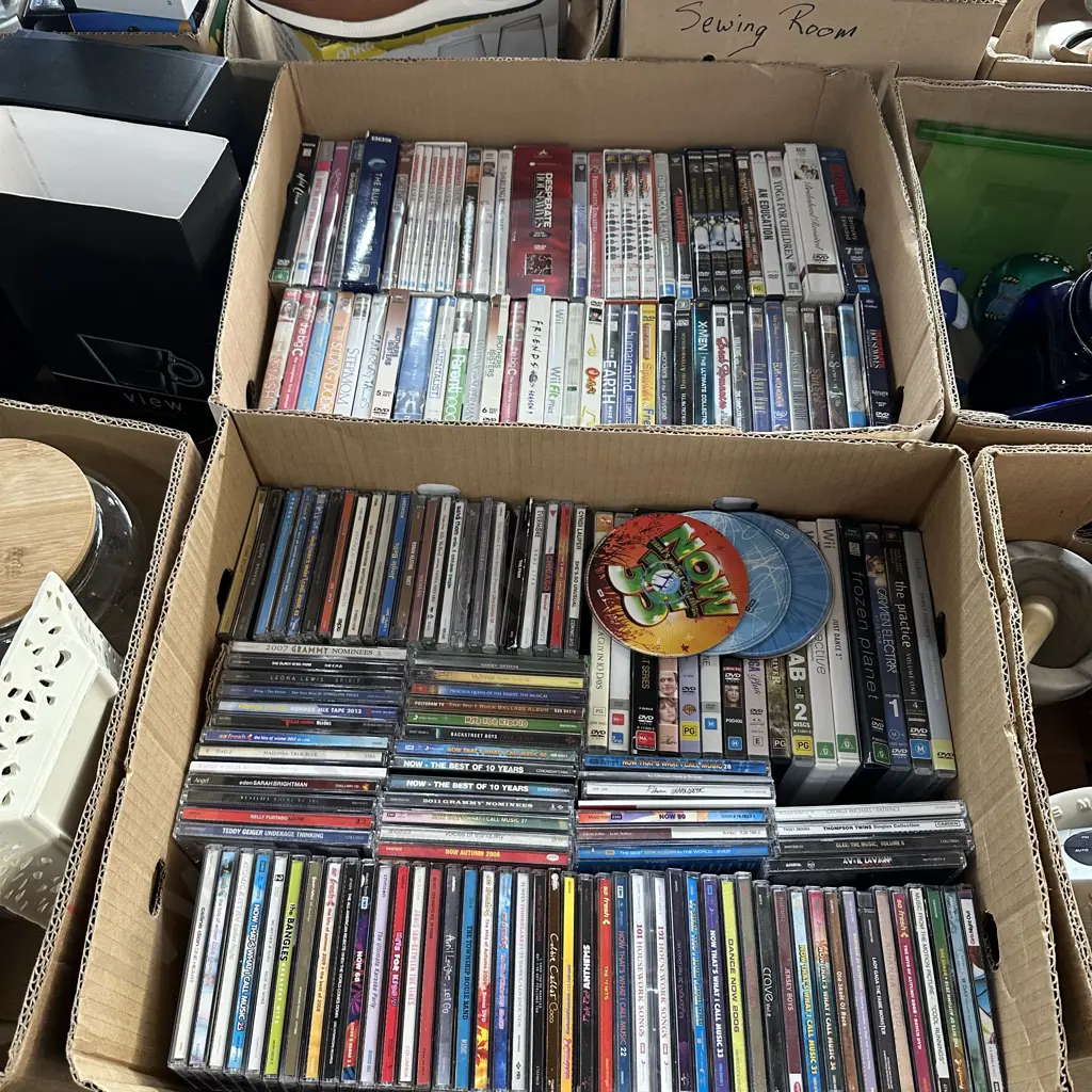 2 box DVDs and CDs Image 1++