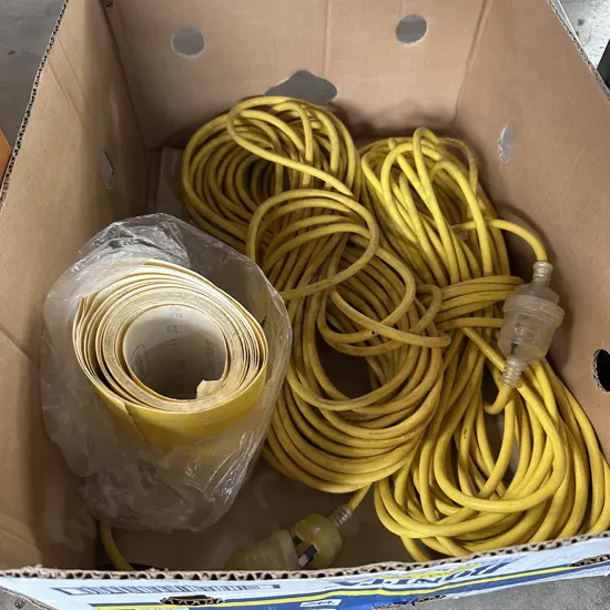 2 heavy leads and roll of sandpaper