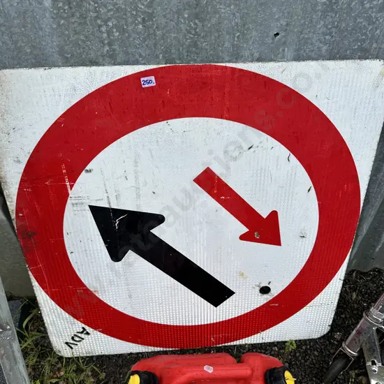 Single lane bridge sign.