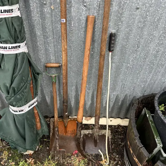 Shovels, fork, and slasher etc.