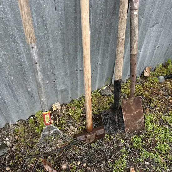 garden tools and sledge