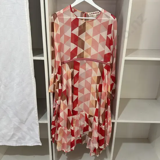 Trelise Cooper "Triangles and Tribulations" flower bomb dress viscose size M