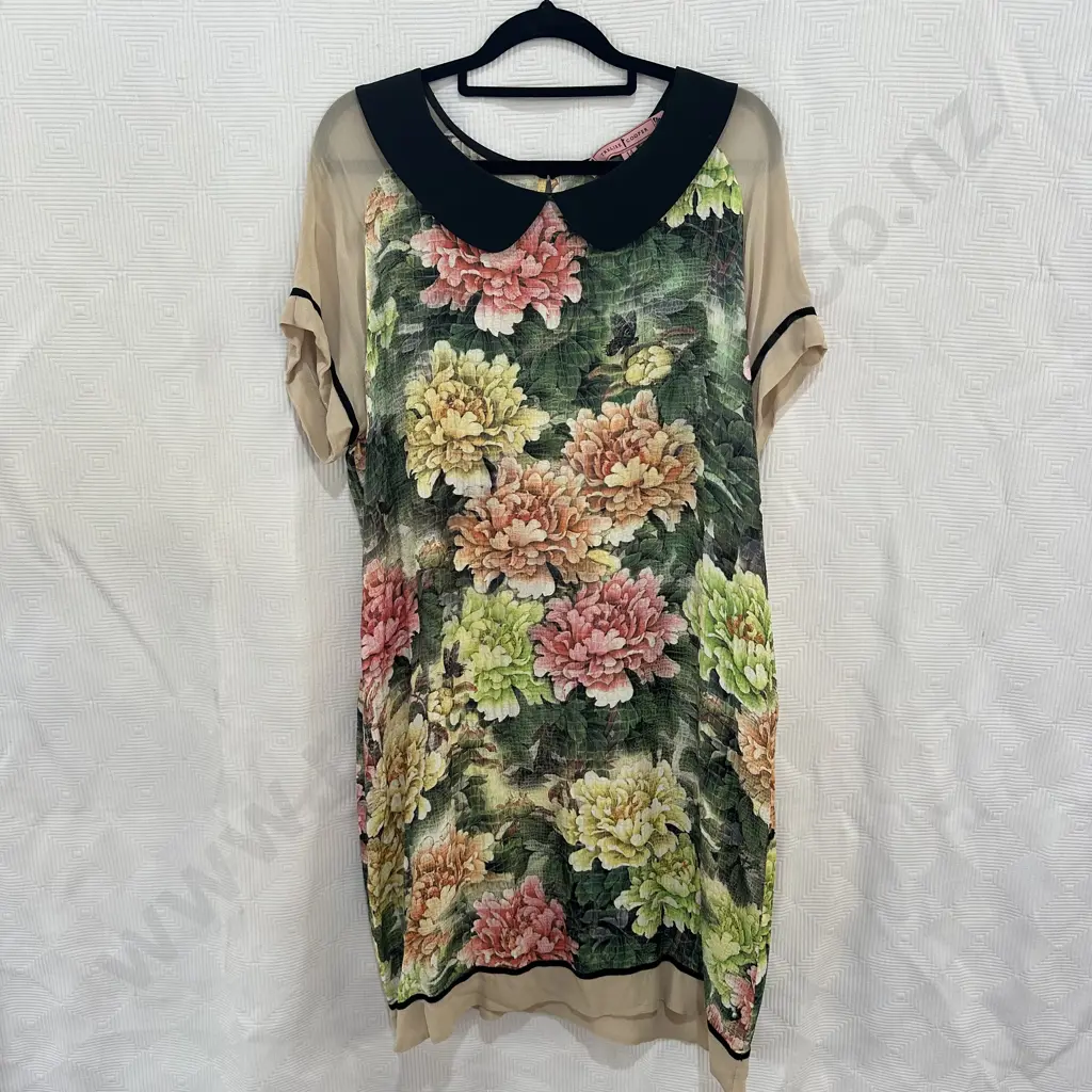 Trelise Cooper "Green eyed dress" silk size 14 Image 1++