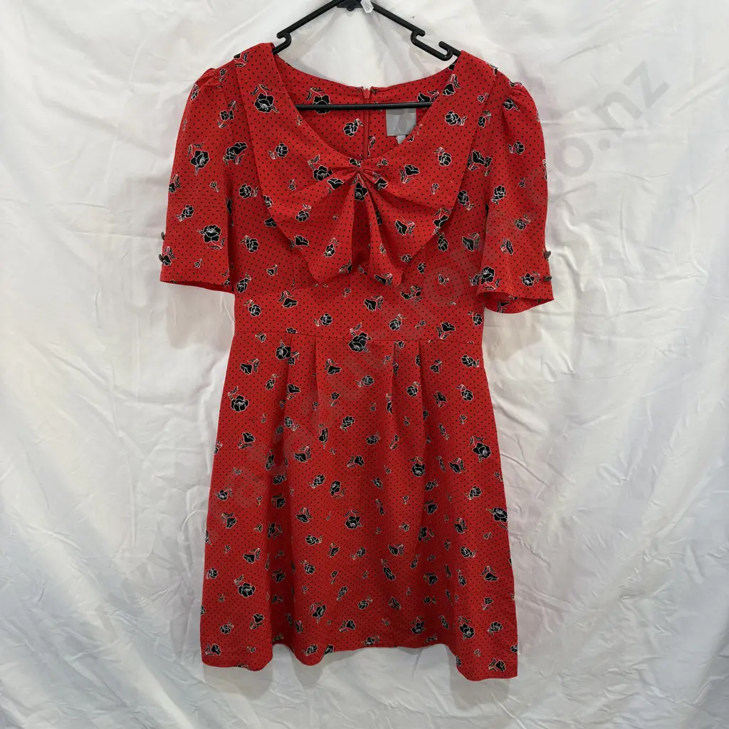 KAREN WALKER" hi there" mini dress with Peter Pan collar and bow tie (detail below) Image 1++