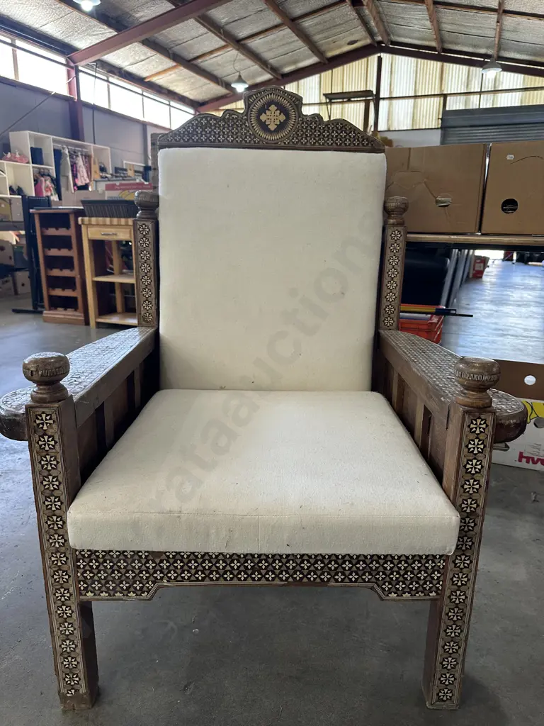 Syrian inlay antique chair Image 1++