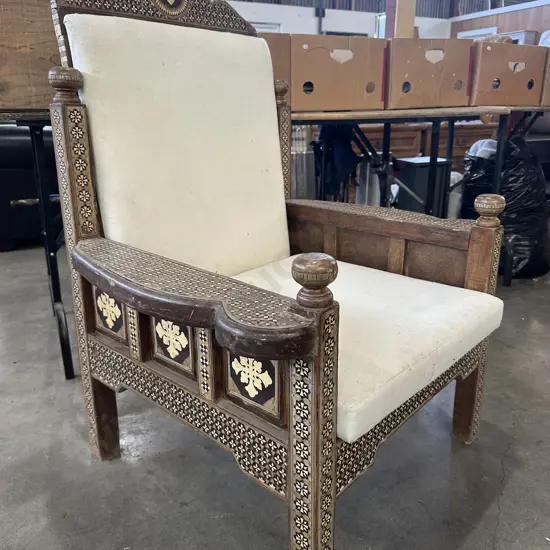 Syrian inlay antique chair