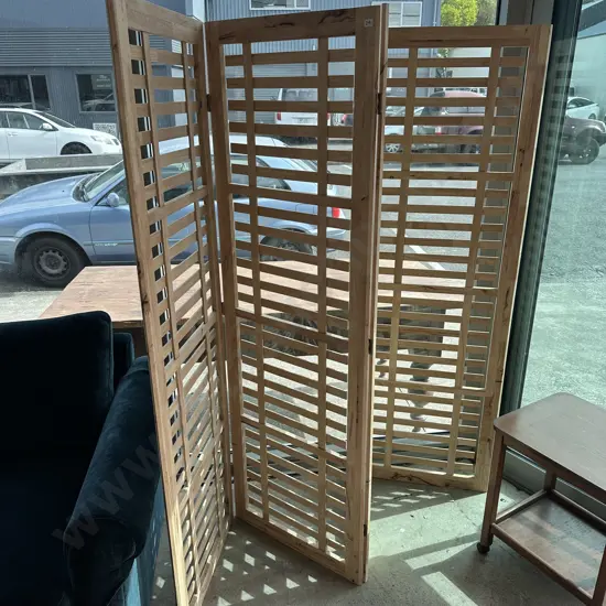 large slatted wooden screen