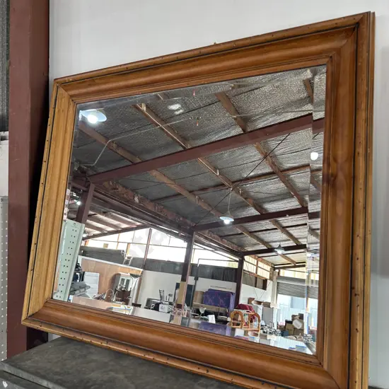 large bevel wooden framed mirror 950x780mm