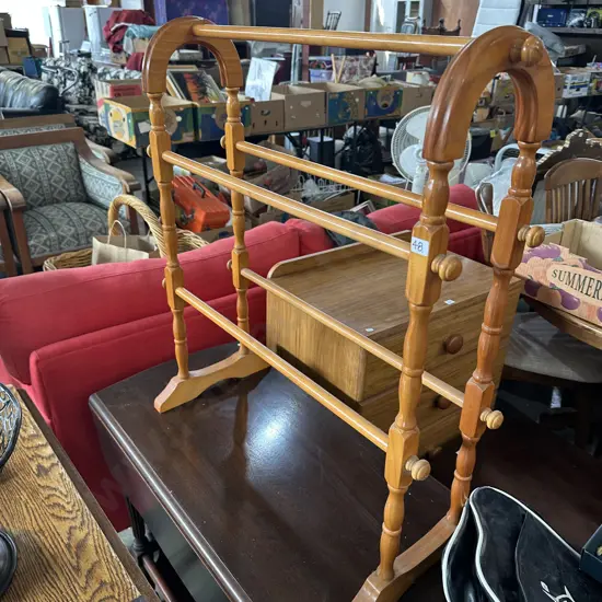 Pine towel drying stand.