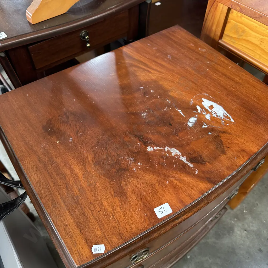 Bow front chest of drawers. Image 1++