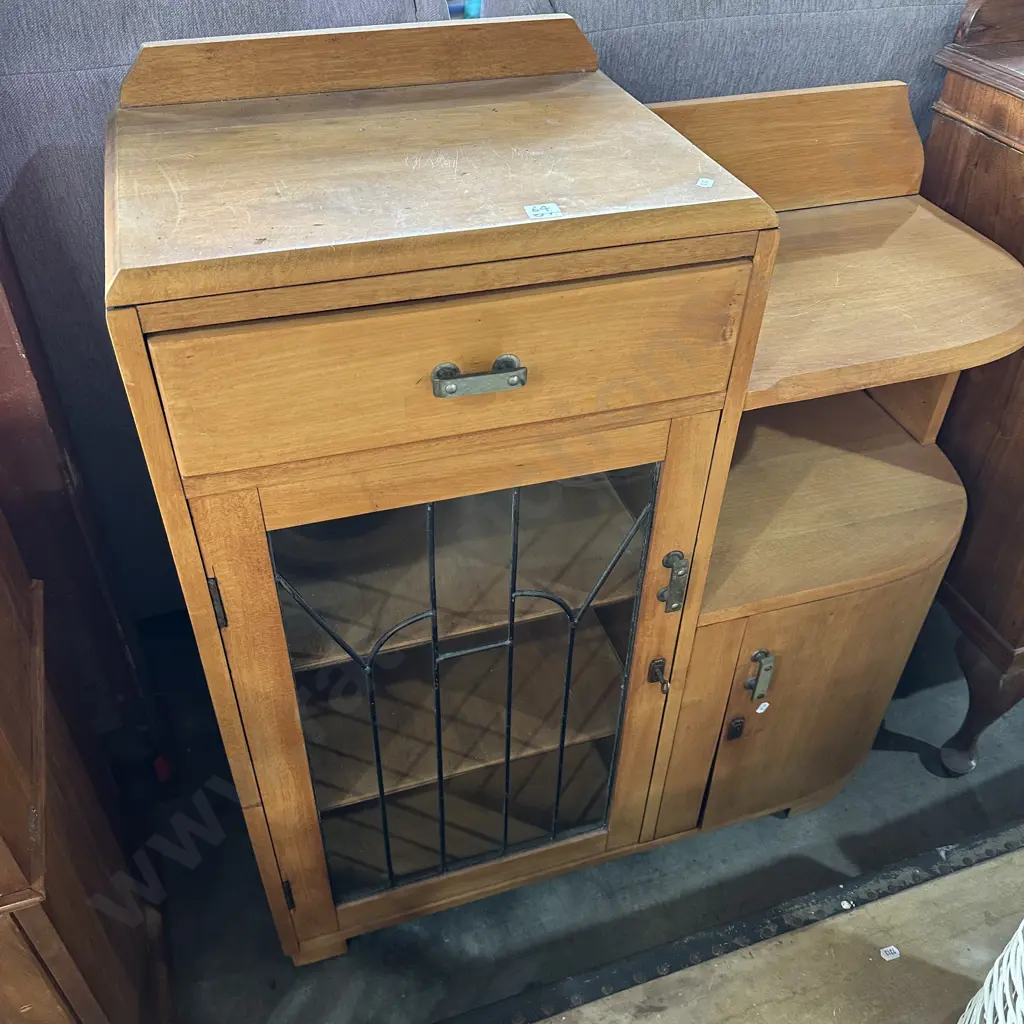 Art Deco leadlight sideboard Image 1++