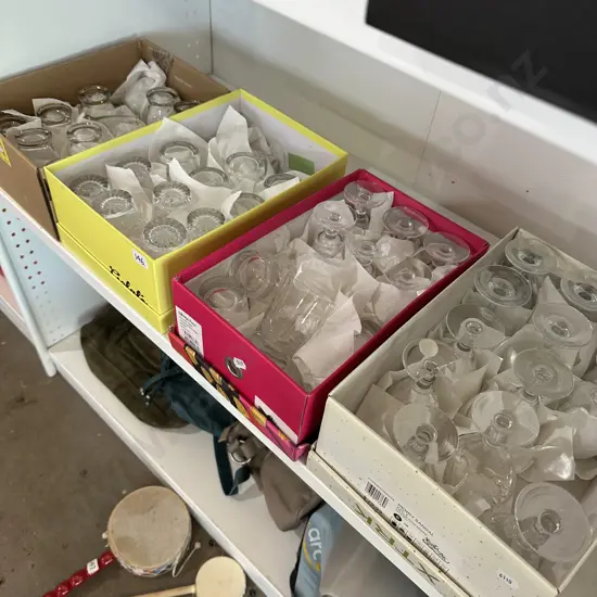 sets of crystal and other glassware