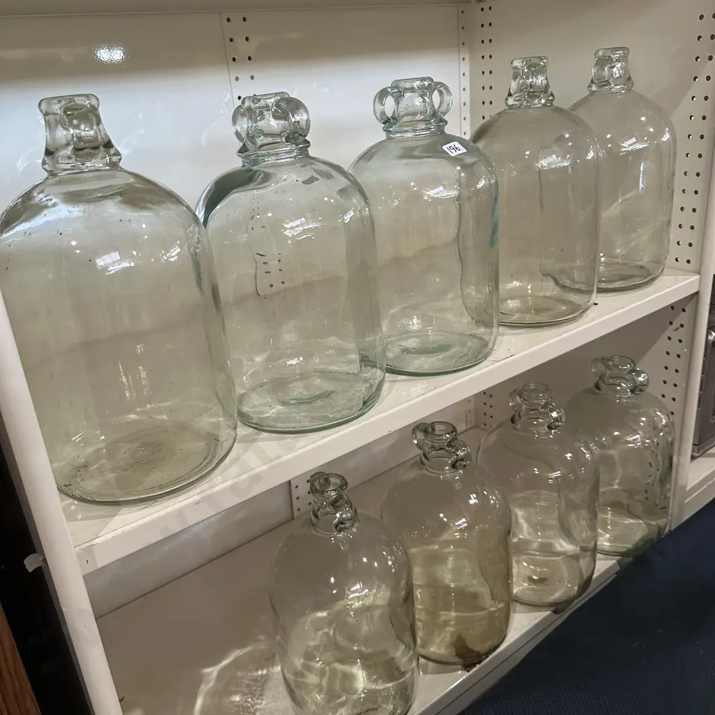 9 handled glass jars Image 1++