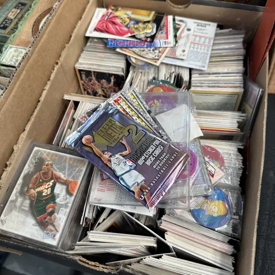 Large collection of baseball cards.