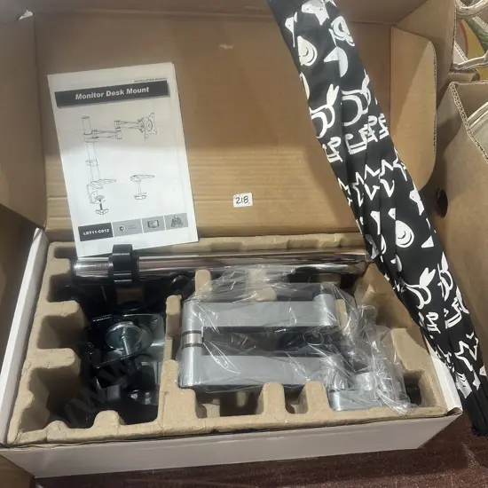 Monitor desk mount - new in box and umbrella.