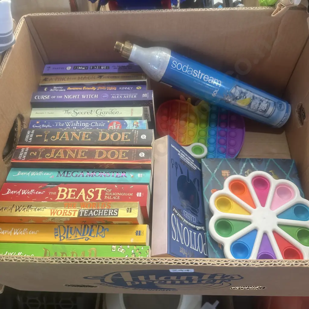 Books, empty soda stream cylinder etc. Image 1++