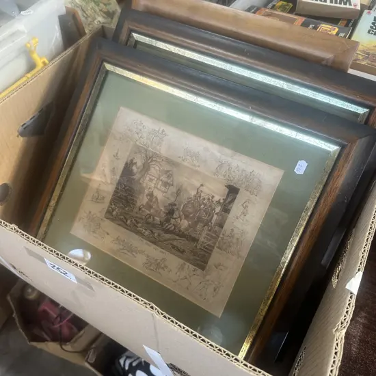 Box lot of pictures