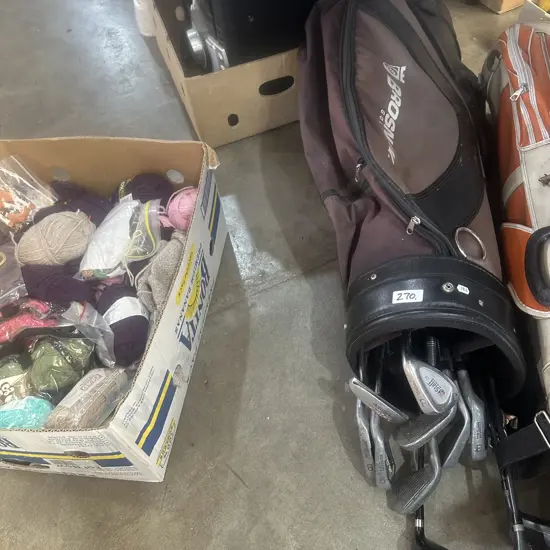 Golf clubs and bag