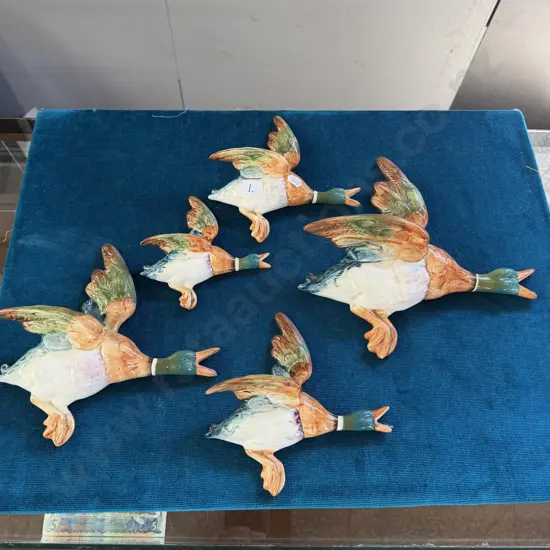 set of 5 Beswick wall ducks