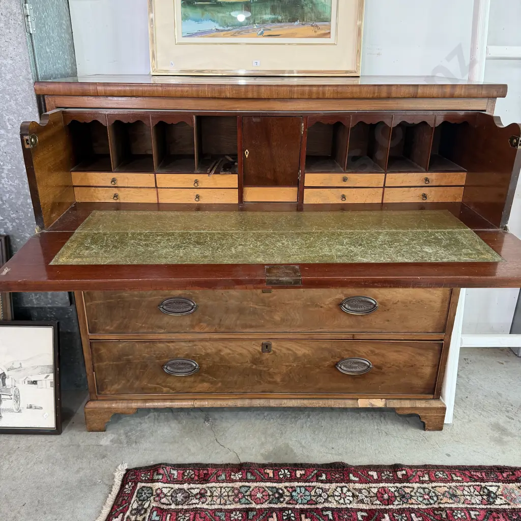 Georgian flame Mahogany secretaire chest of drawers Image 1++