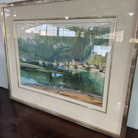 water colour by Colin Allen "Paremata Habour" 1991