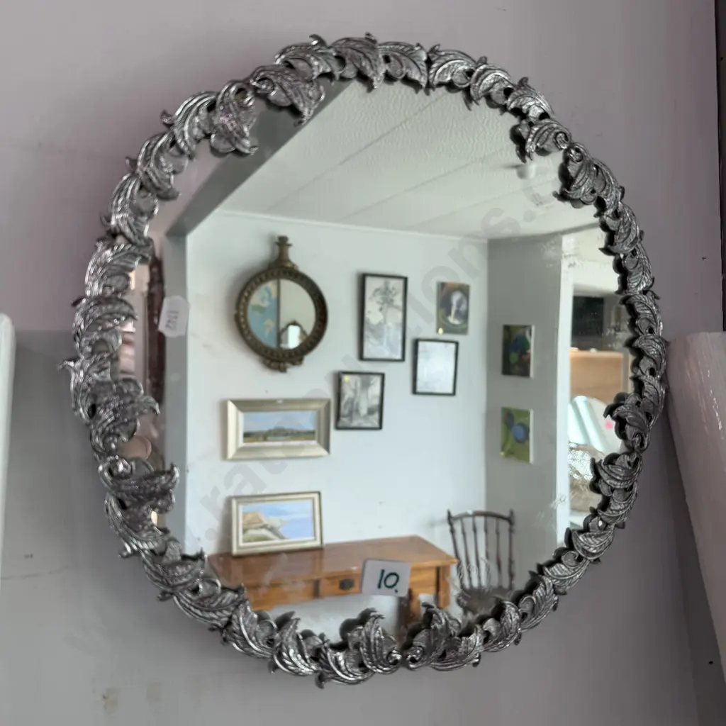 metal framed vintage mirror 31cm Image 1++
