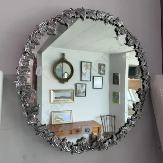metal framed vintage mirror 31cm
