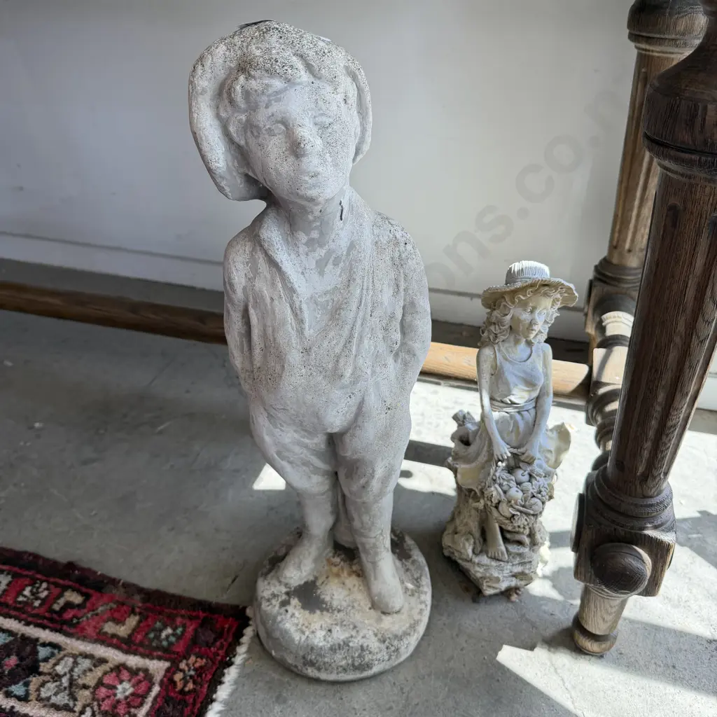 concrete garden statue 60cm plus small plastic one Image 1++