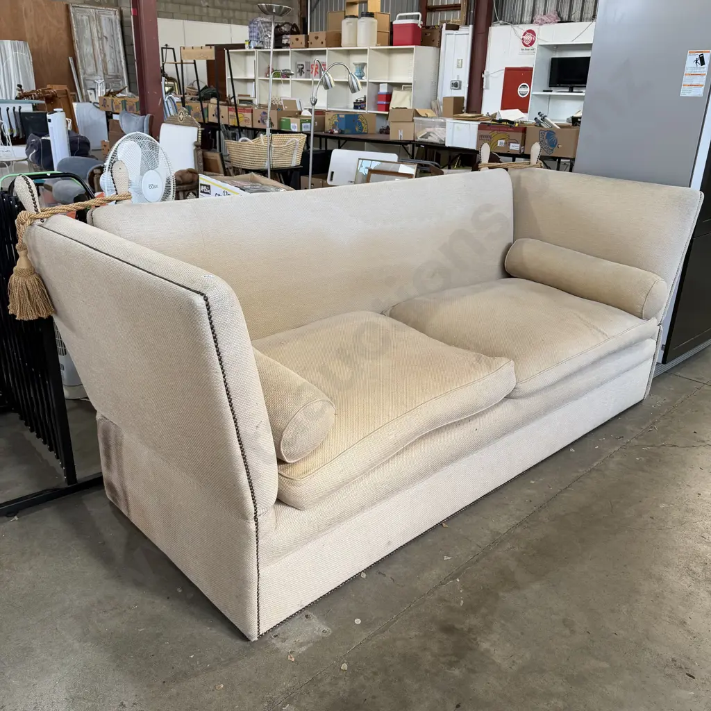 grand sofa with feather cushions (discoloured) Image 1++
