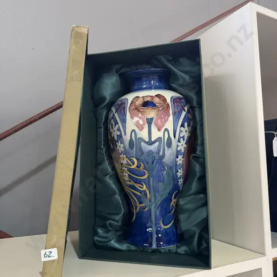 boxed Tupton Ware vase signed by the artist 370cm