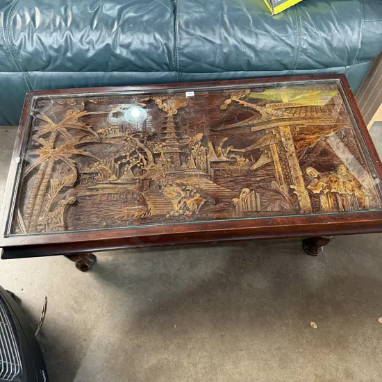 carved oriental coffee table