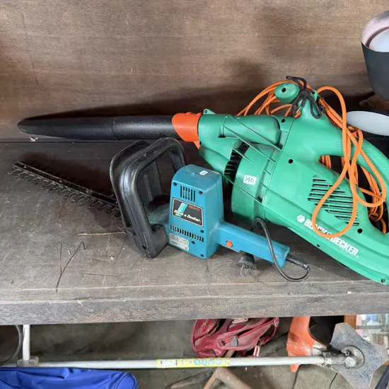 electric blower and hedge trimmer