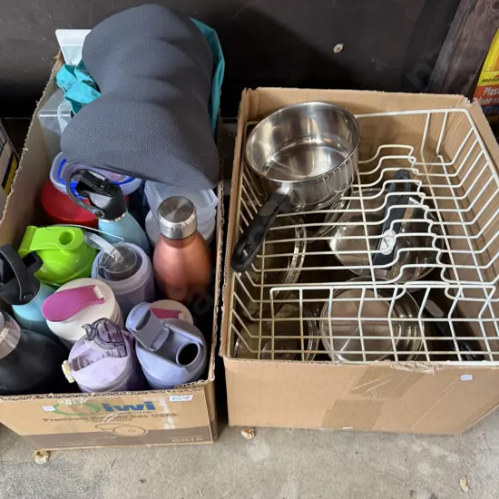 2 box saucepans etc