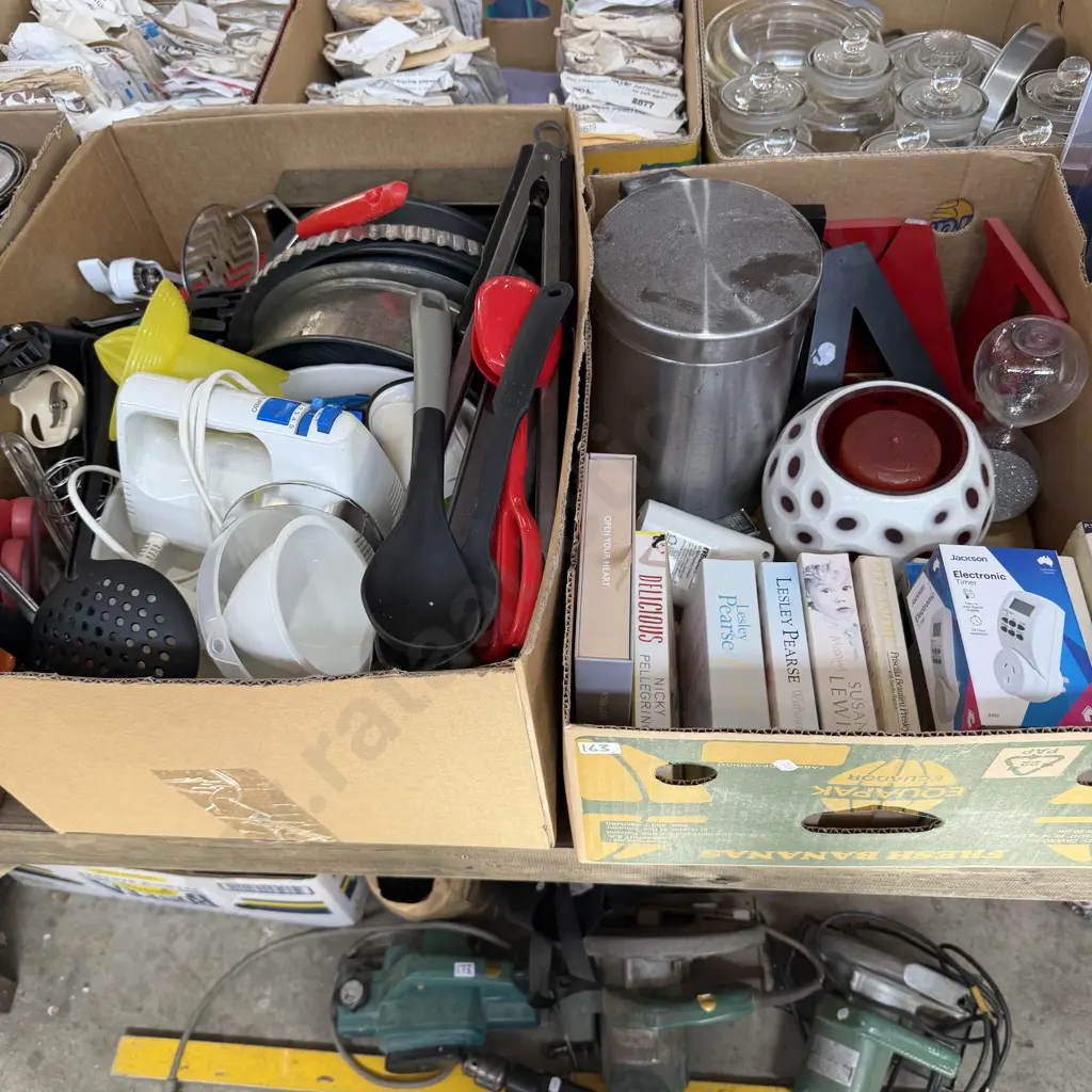 Two boxes kitchenware and books etc. Image 1++
