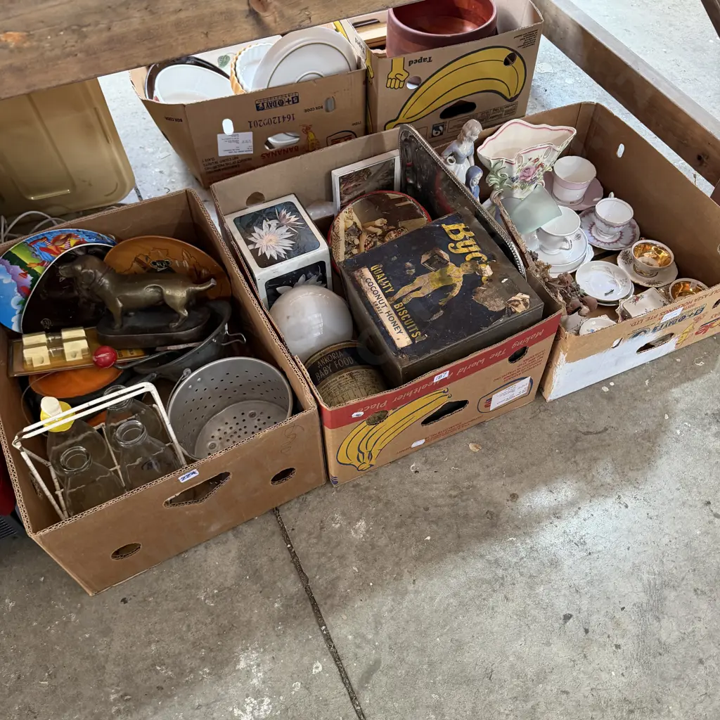 Three boxes of assorted items. Image 1++