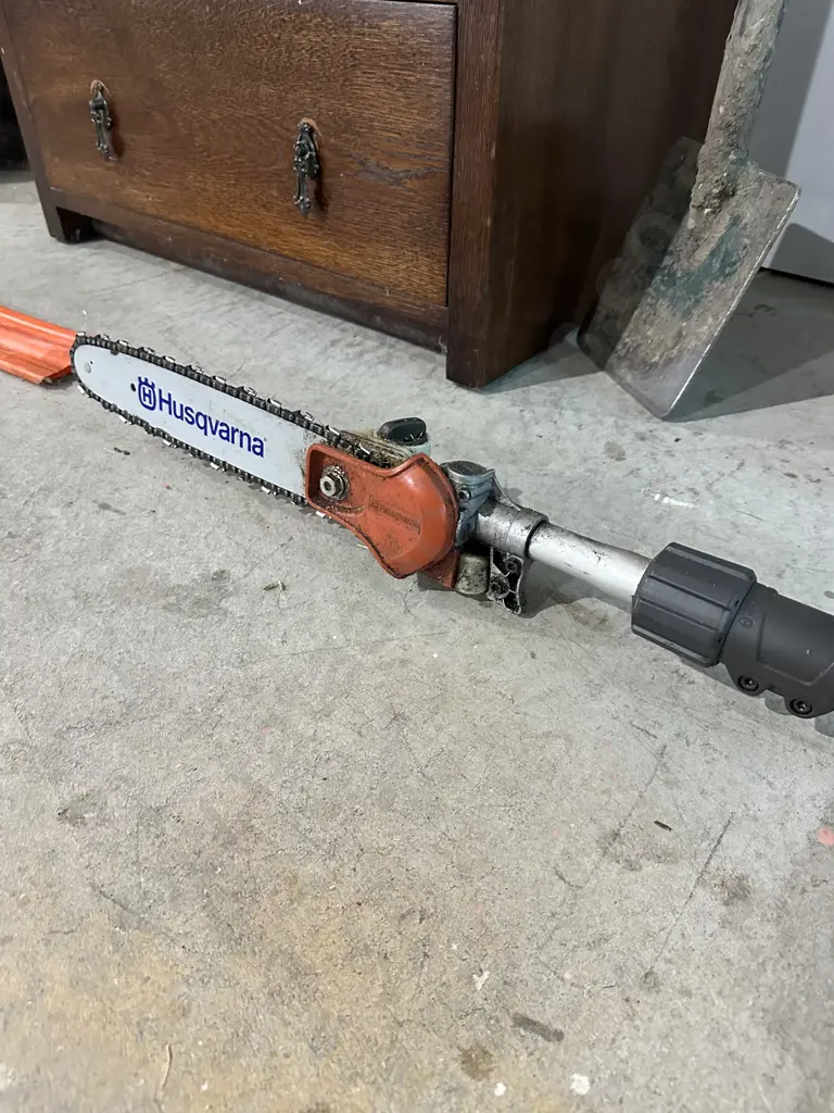 Husqvarna petrol pole saw - sold as working Image 1++