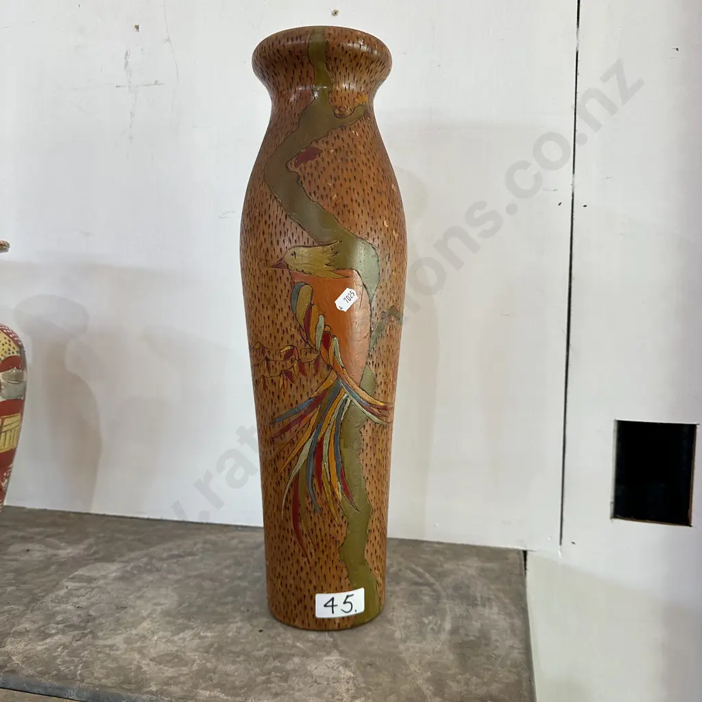 Large Pokerwork vase Image 1++