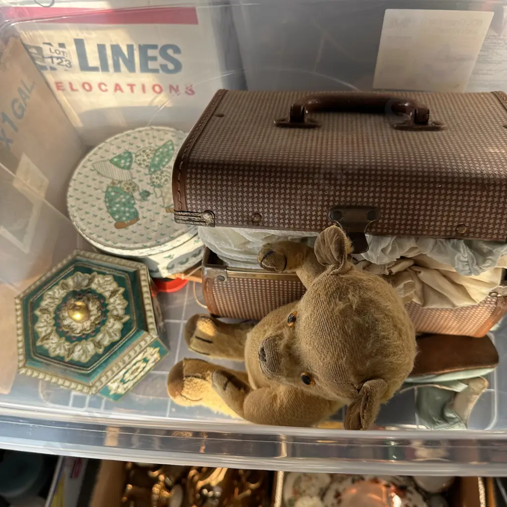 2 boxes tins toys clocks Image 1++