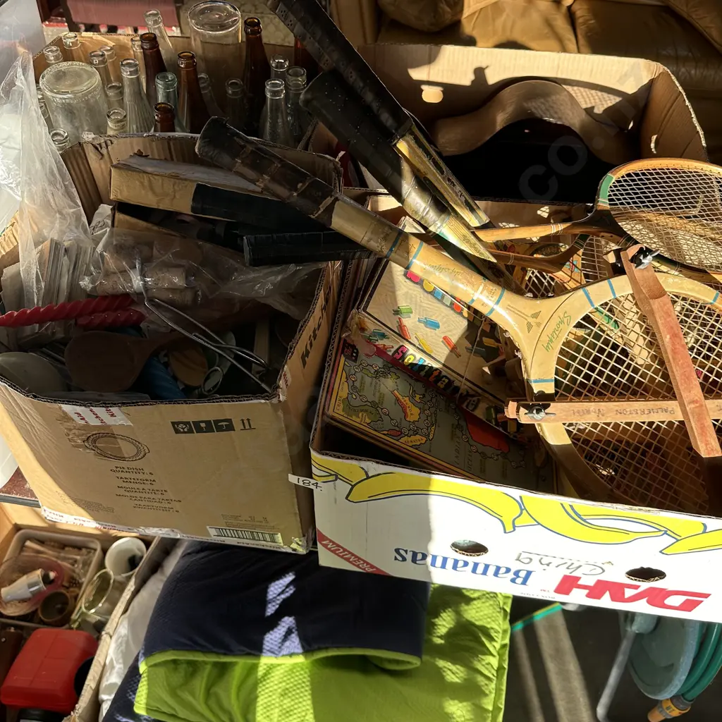 2 boxes games rackets collectables Image 1++
