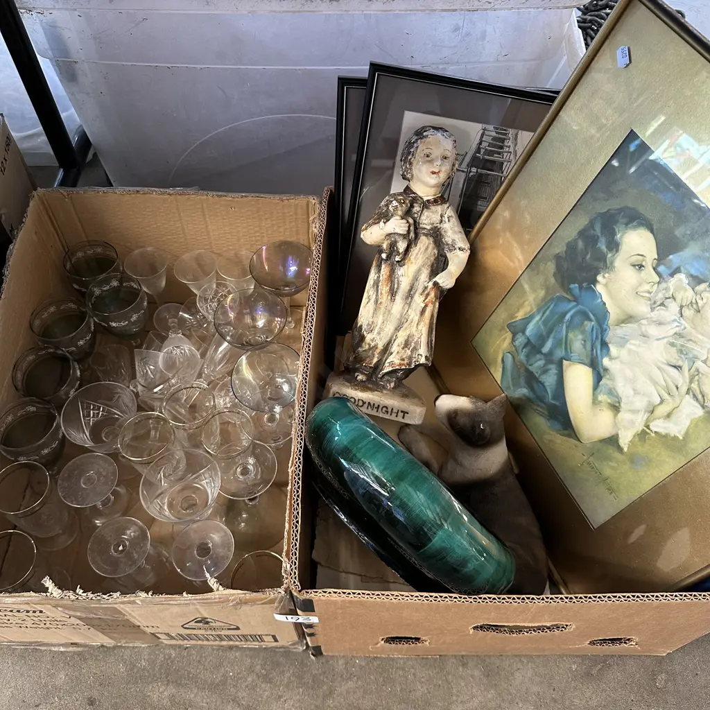 2 boxes glasses blue mountain etc Image 1++