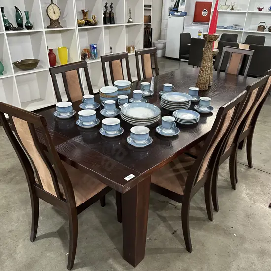 Large Oak table with 8 chairs