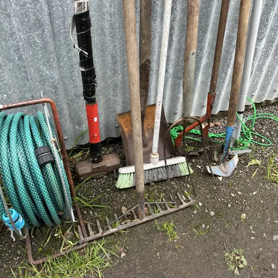Garden tools and hose