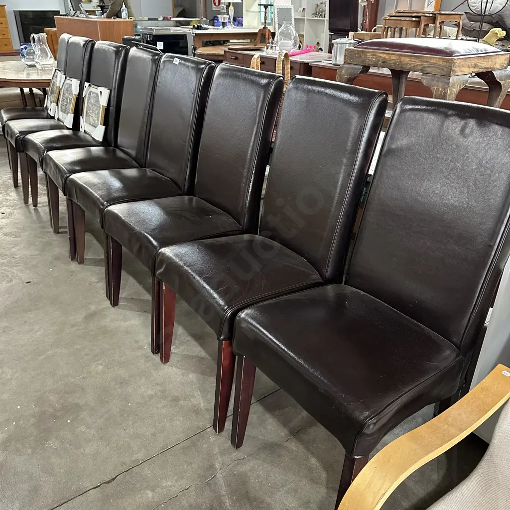 8 leather dining chairs Image 1++