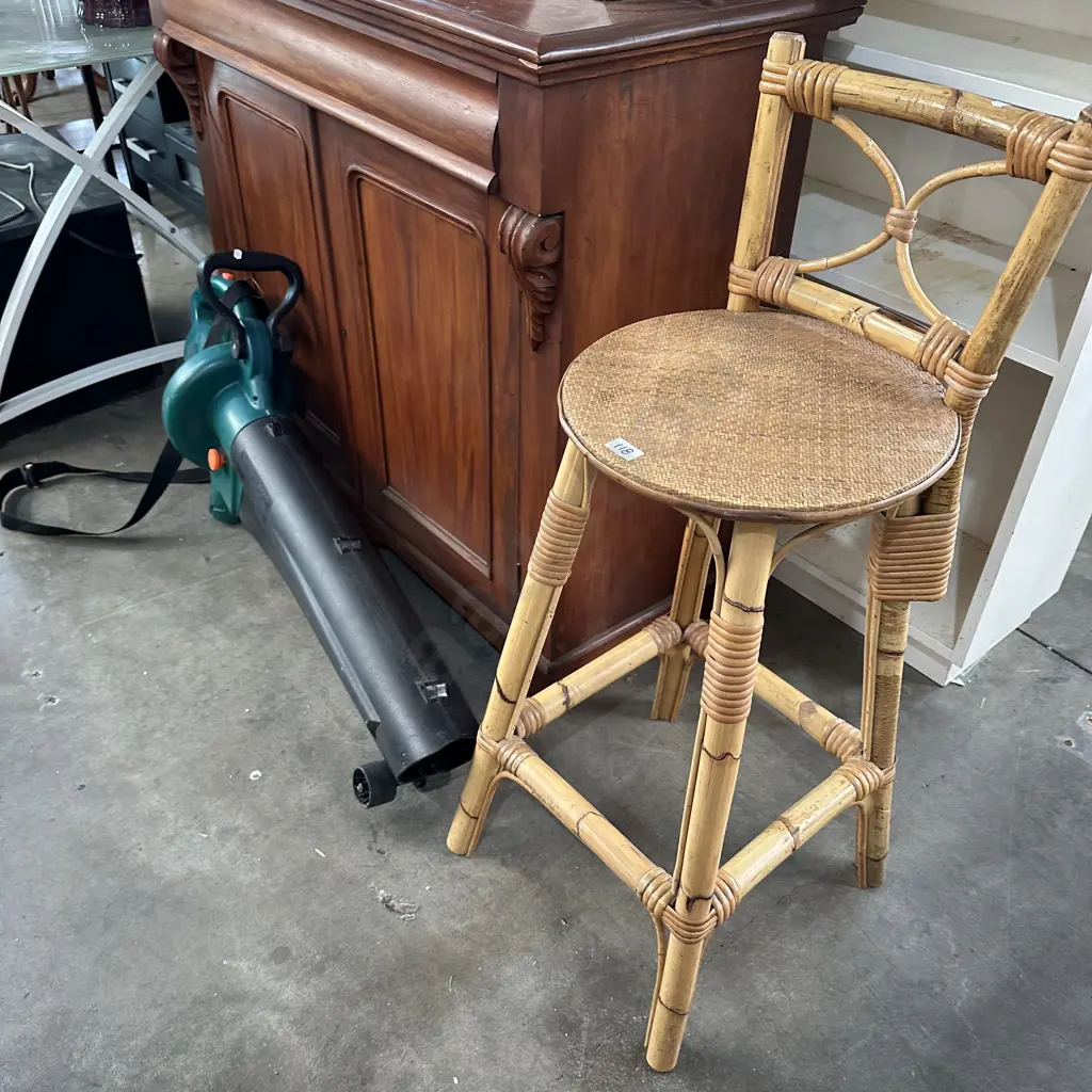 Bamboo bar stool and garden vac (no bag) Image 1++