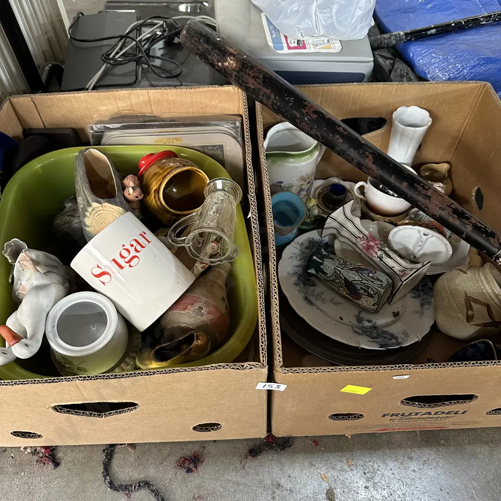 2 box collectables and wooden bat Image 1++