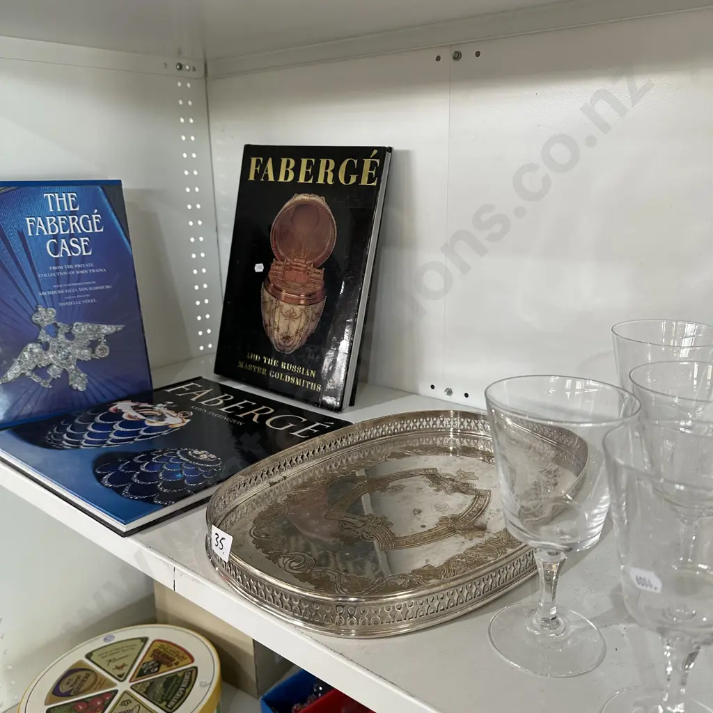 Books, tray and glassware Image 1++