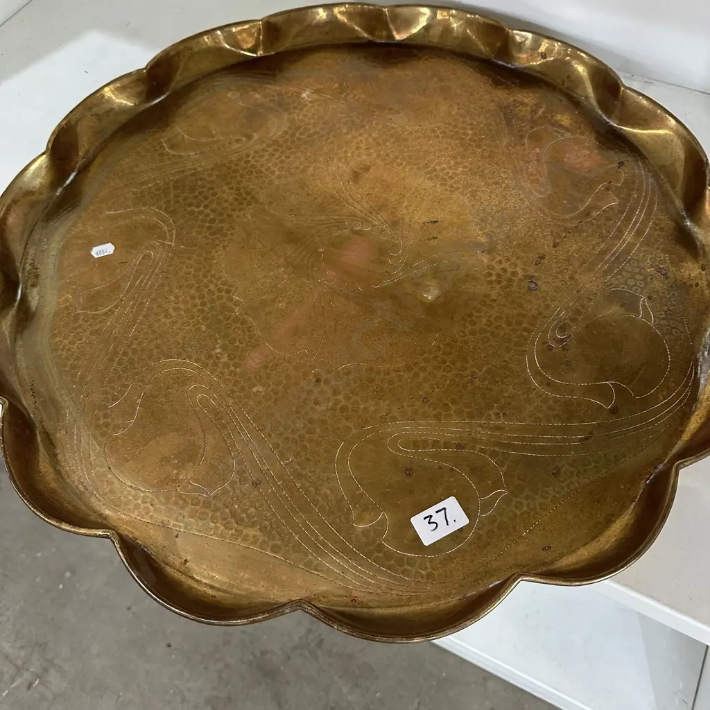Brass Art Nouveau tray 570mm Image 1++