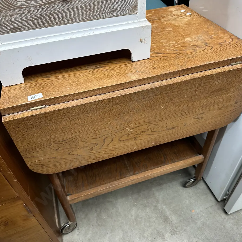 Oak dropleaf tea trolley Image 1++